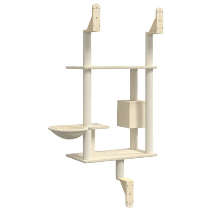 Árbol Rascador Para Gatos De Pared Crema 153 Cm_5