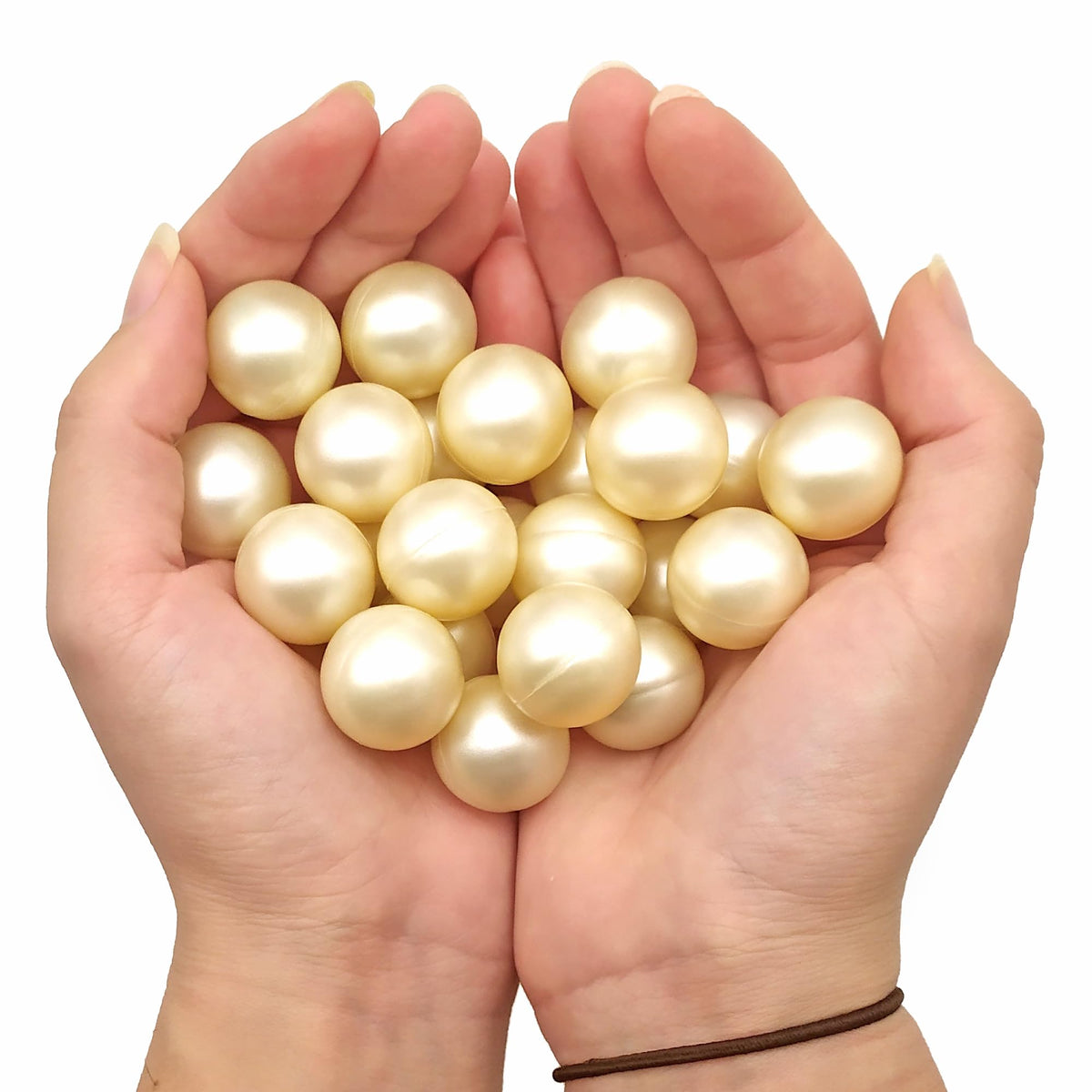 Caja 40 Perlas De Baño Con Aroma A Coco - Con Aceite De Soja - Hidratante Y Aromática - Forma Bola_1