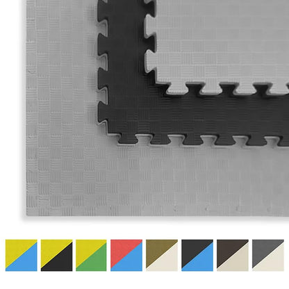 Tatami Puzzle Eva Para Suelo Infantil 1x1m X40mm Negro - Gris Pack Ahorro 4 Unidades_3