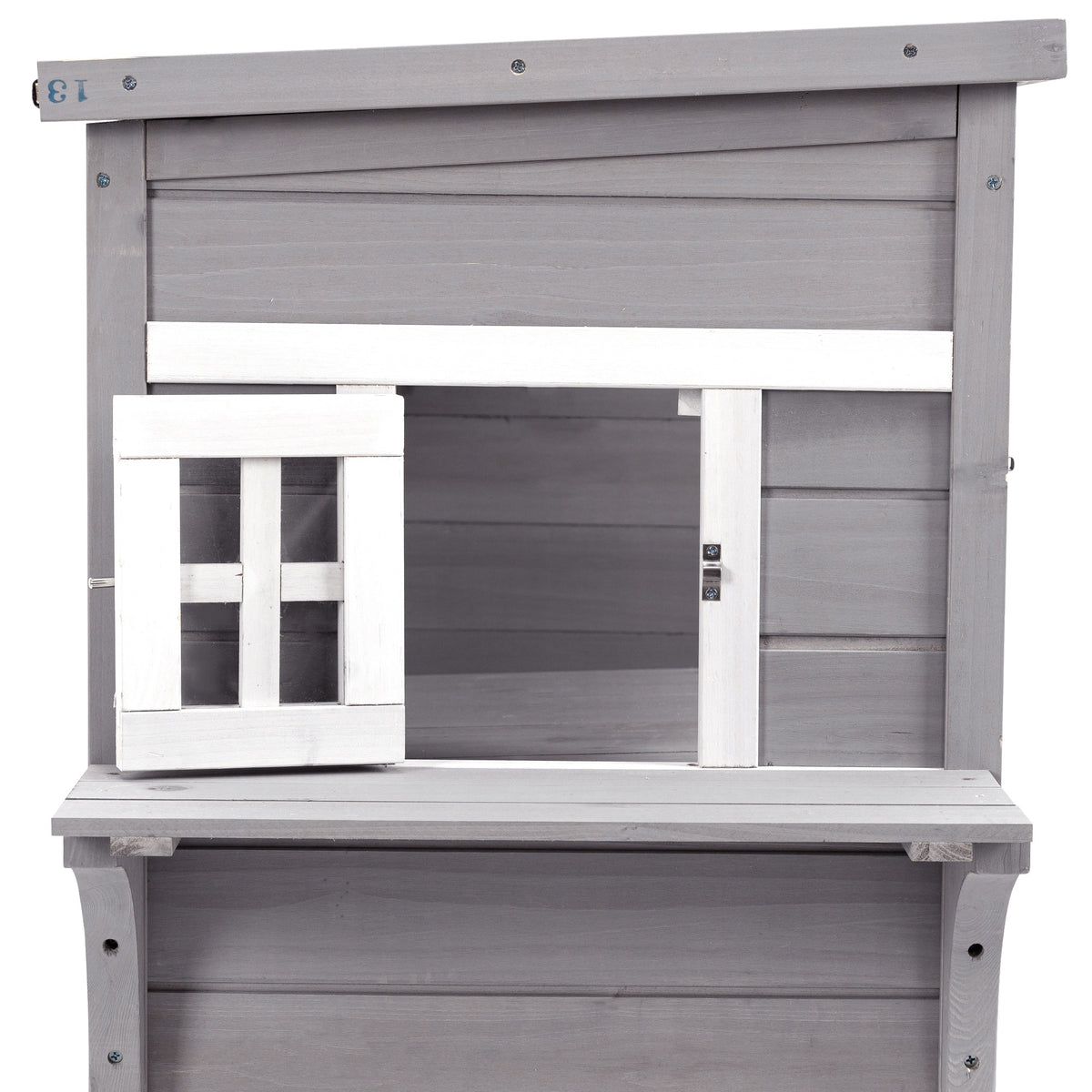 Pawhut Caseta Para Gatos De Madera Exterior De 3 Pisos Con Múltiples Entradas_3