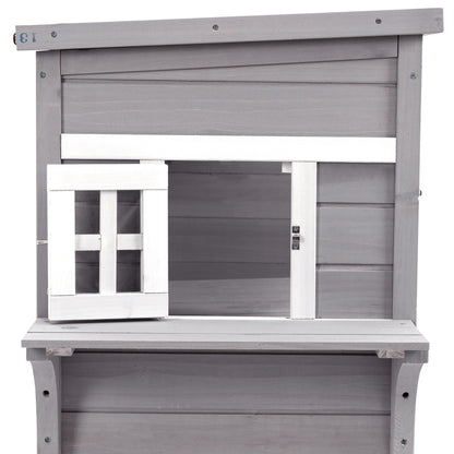 Pawhut Caseta Para Gatos De Madera Exterior De 3 Pisos Con Múltiples Entradas_3