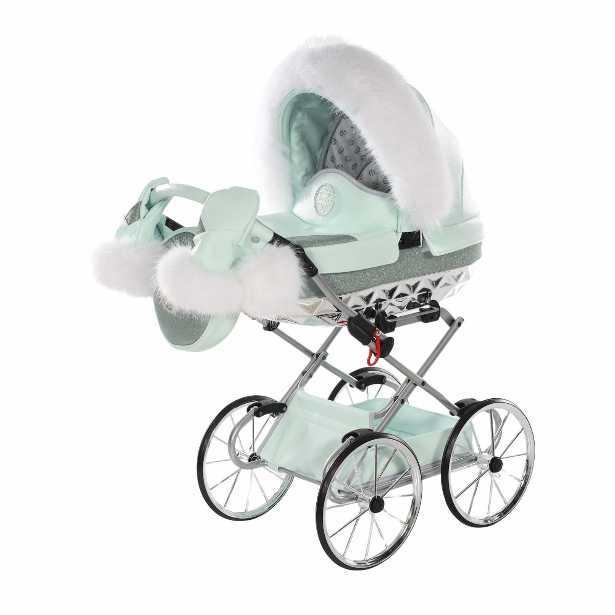 Carro De Muñecas Hand Craft Glitter Satin Classic Mint / Silver_0