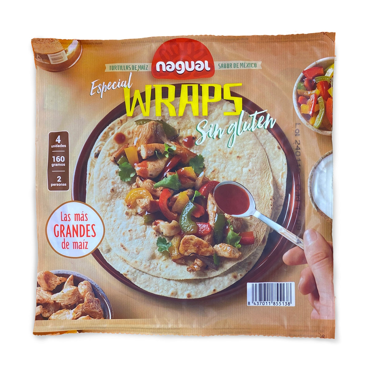 Tortilla de maiz WRAP 20cm Nagual 160g