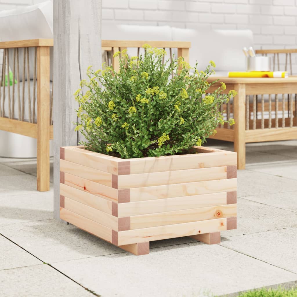 Jardinera De Madera Maciza De Pino 40x40x26,5 Cm_2