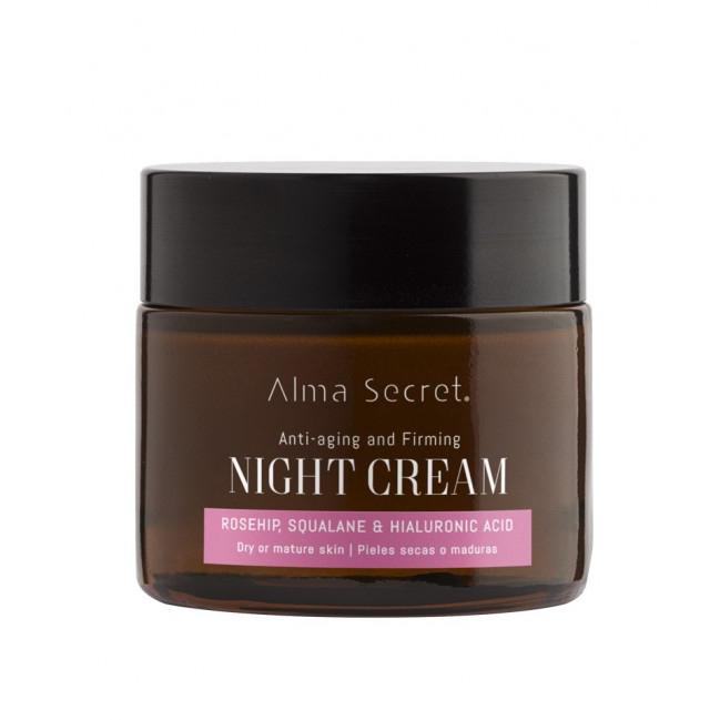 Crema de Noche Reparadora Antiedad Rosa mosqueta, Escualano & Hialur Alma Secret 50 ml