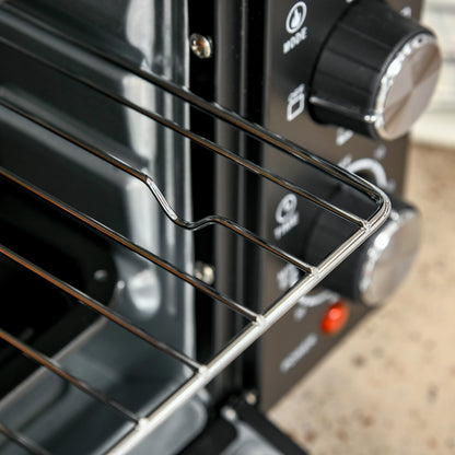 Homcom Horno Eléctrico De Sobremesa De 21l 1400w Con Temporizador Negro_4