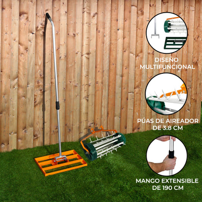 Nivelador De 50 Cm Y Aireador De Césped – Naranja_1
