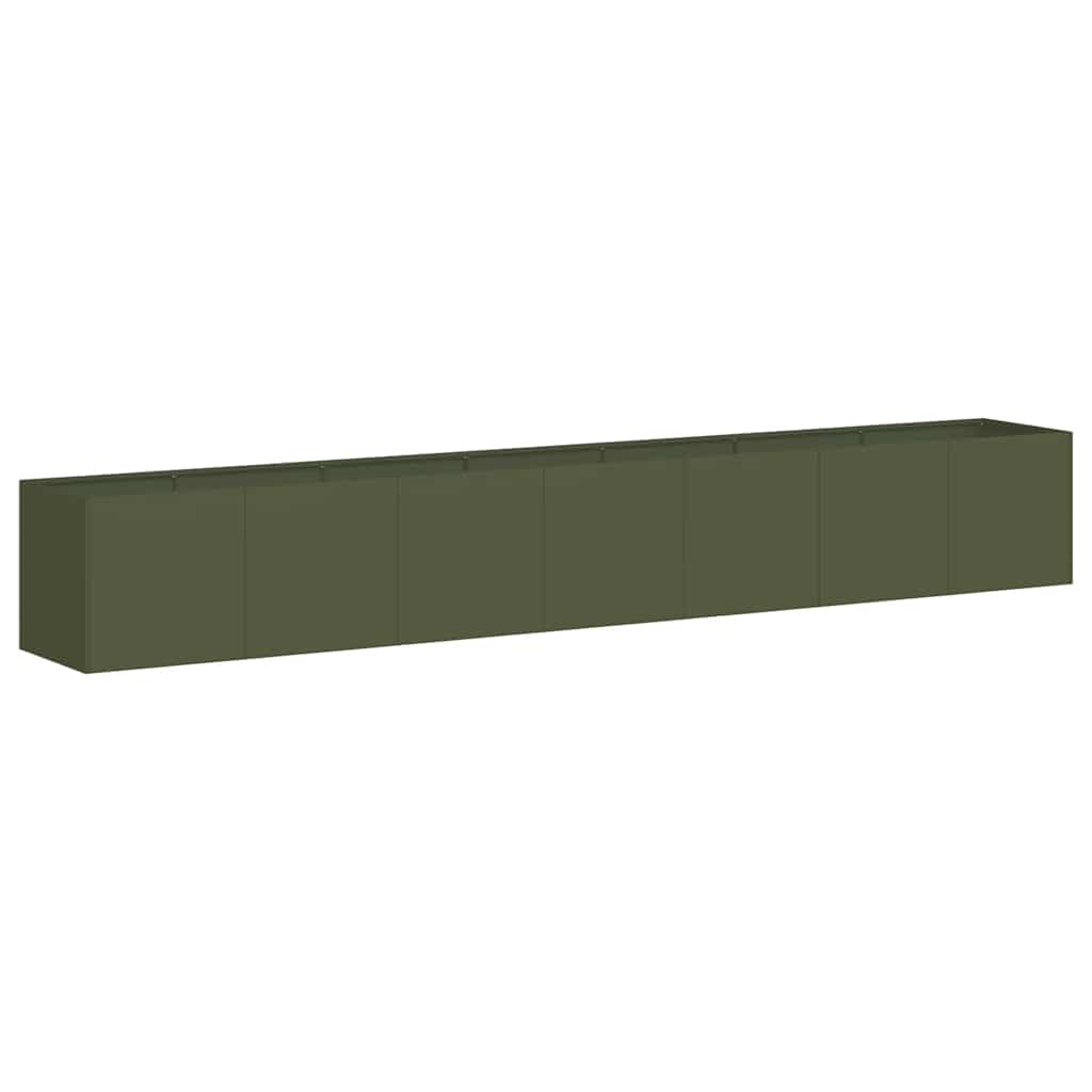 Jardinera De Acero Laminado En Frío Verde Oliva 280x40x40 Cm_0