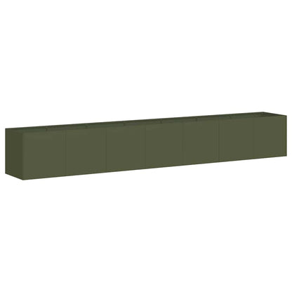 Jardinera De Acero Laminado En Frío Verde Oliva 280x40x40 Cm_0