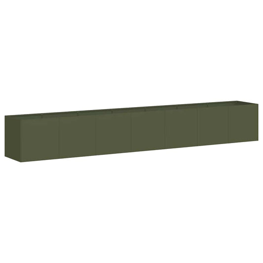 Jardinera De Acero Laminado En Frío Verde Oliva 280x40x40 Cm_0