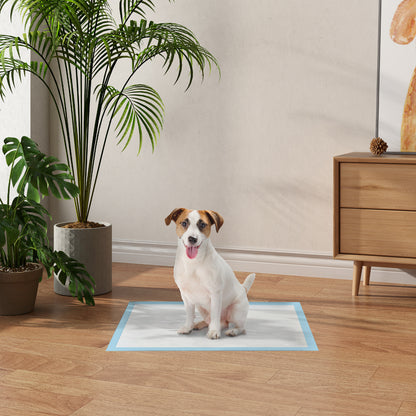 Pawhut Empapadores Para Perros 100 Unidad 45x60 Cm Diseño De 6 Capas Azul_1