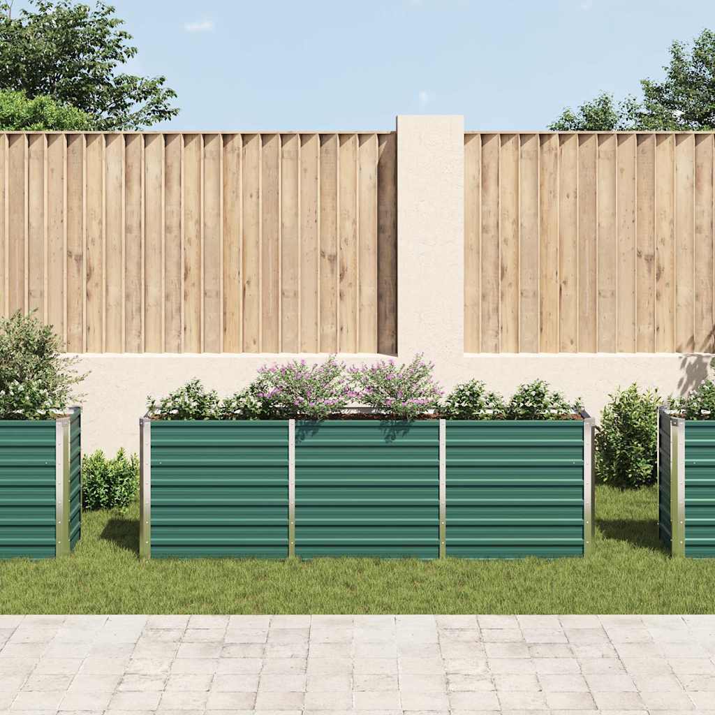 Arriate De Jardín De Acero Galvanizado Verde 240x40x77 Cm_2