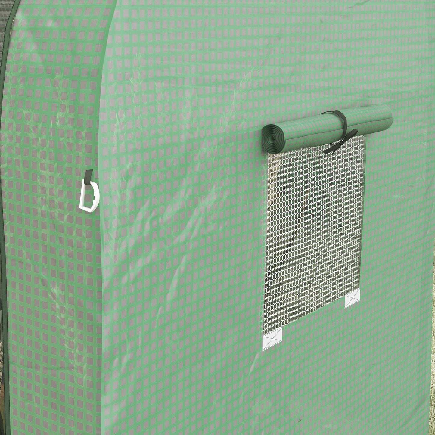 Outsunny Invernadero De Jardín Con 4 Ventanas 2 Puertas 185x94x150 Cm Verde_4