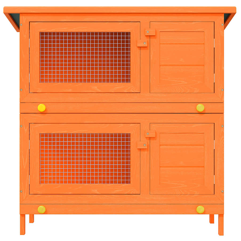 Jaula De Madera Para Conejos Pequeños De Exterior Con 4 Puertas_3