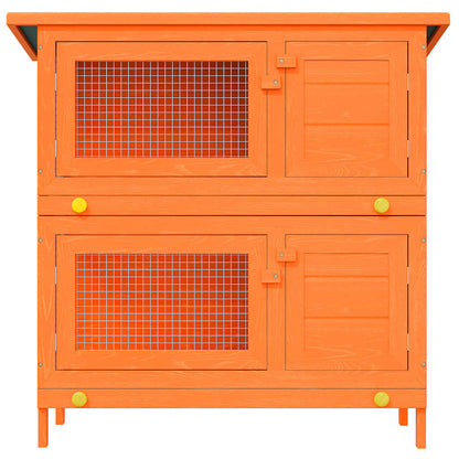 Jaula De Madera Para Conejos Pequeños De Exterior Con 4 Puertas_3