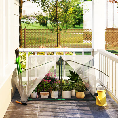 Outsunny Invernadero De Terraza 100x70x60cm Con Cremallera Para Cultivos Plantas_1