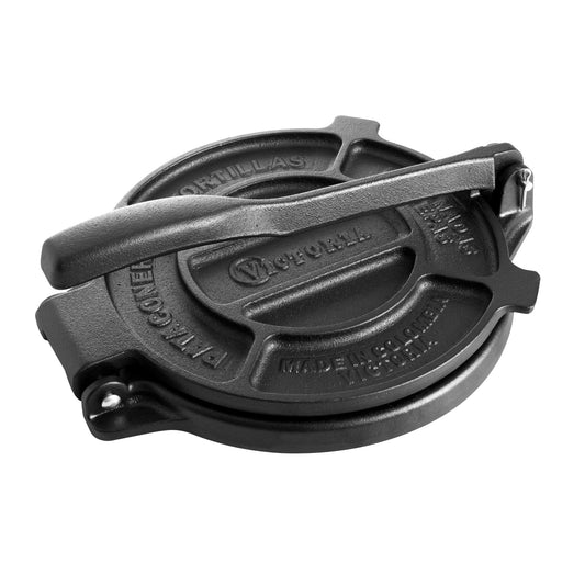 Victoria Prensa Tortillera Para Tortillas Mexicanas Hierro Fundido Curado 16,5cm, Pataconera Colombiana, 30551, Negro_0