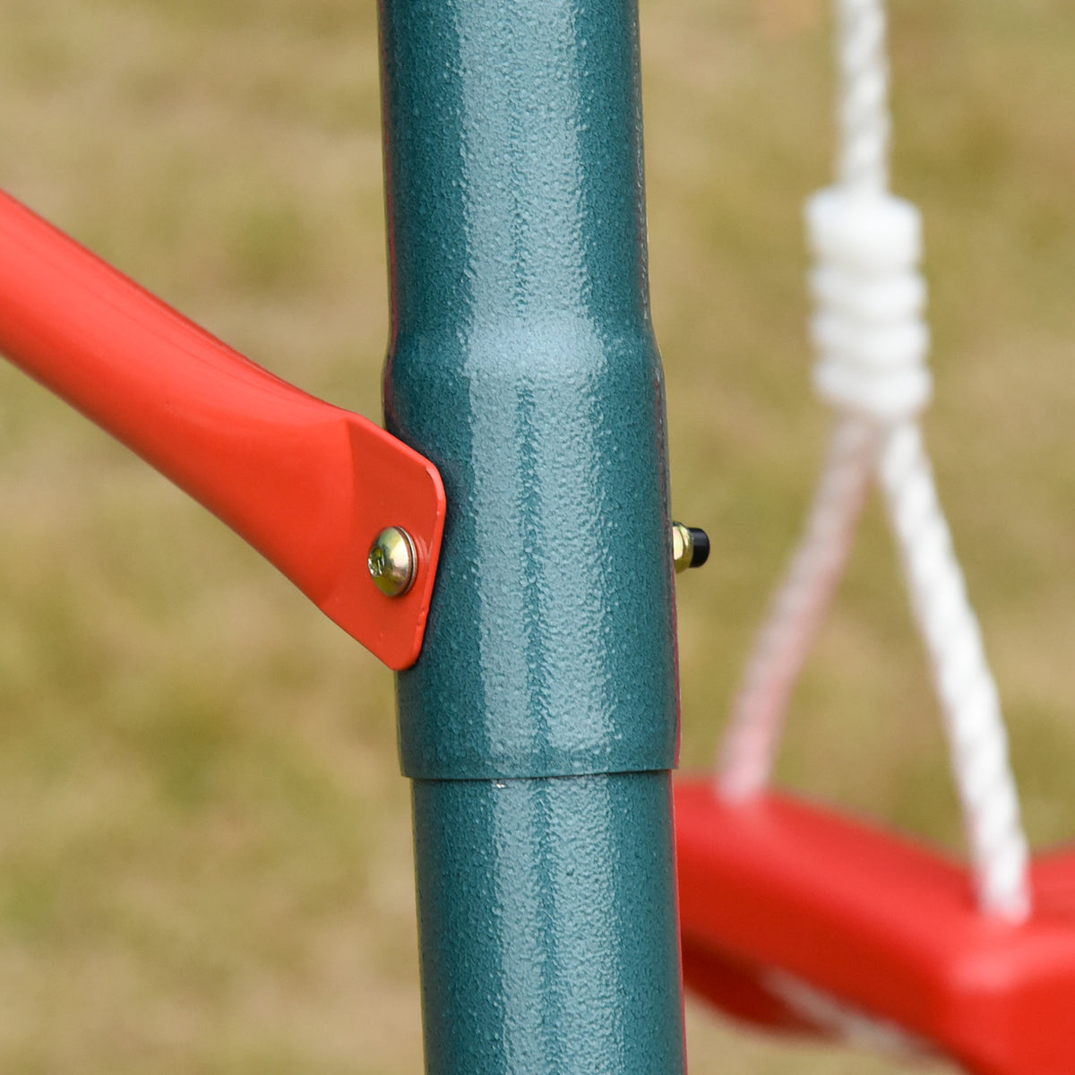Columpio Doble Para Niños Outsunny Multicolor 220x160x180 Cm_3