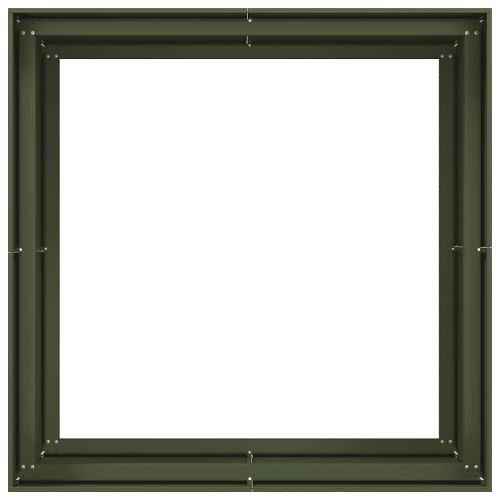 Jardinera Acero Verde Oliva 100x100x80 Cm_4