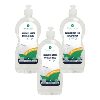 Pack 3xLavavajillas manual hipoalergénico sin perfume ECO Planeta Huerto 750 ml