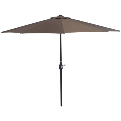 Outsunny Sombrilla Parasol Jardín Con Manivela Semicircular Exterior 269x138x236_0