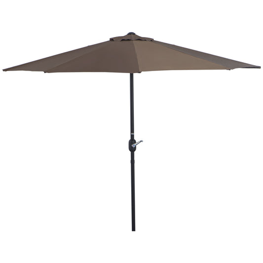 Outsunny Sombrilla Parasol Jardín Con Manivela Semicircular Exterior 269x138x236_0