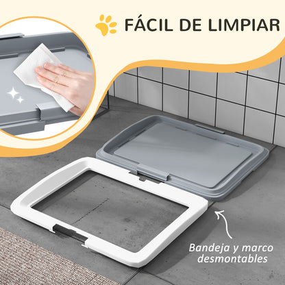 Pawhut Inodoro Para Perros Con Bandeja Para Exterior E Interior 63x48,5x6cm Gris_4