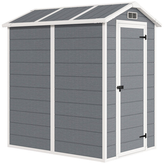 Outsunny Cobertizo De Jardín Exterior 2,1 M² 131x186x198 Cm Con Suelo Gris_0