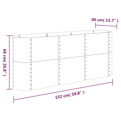 Jardinera Arriate Acero Galvanizado Gris 152x40x68 Cm_5