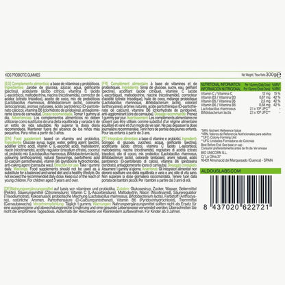 Probióticos con vitaminas para niños en gominolas Aldous Bio 120 gominolas