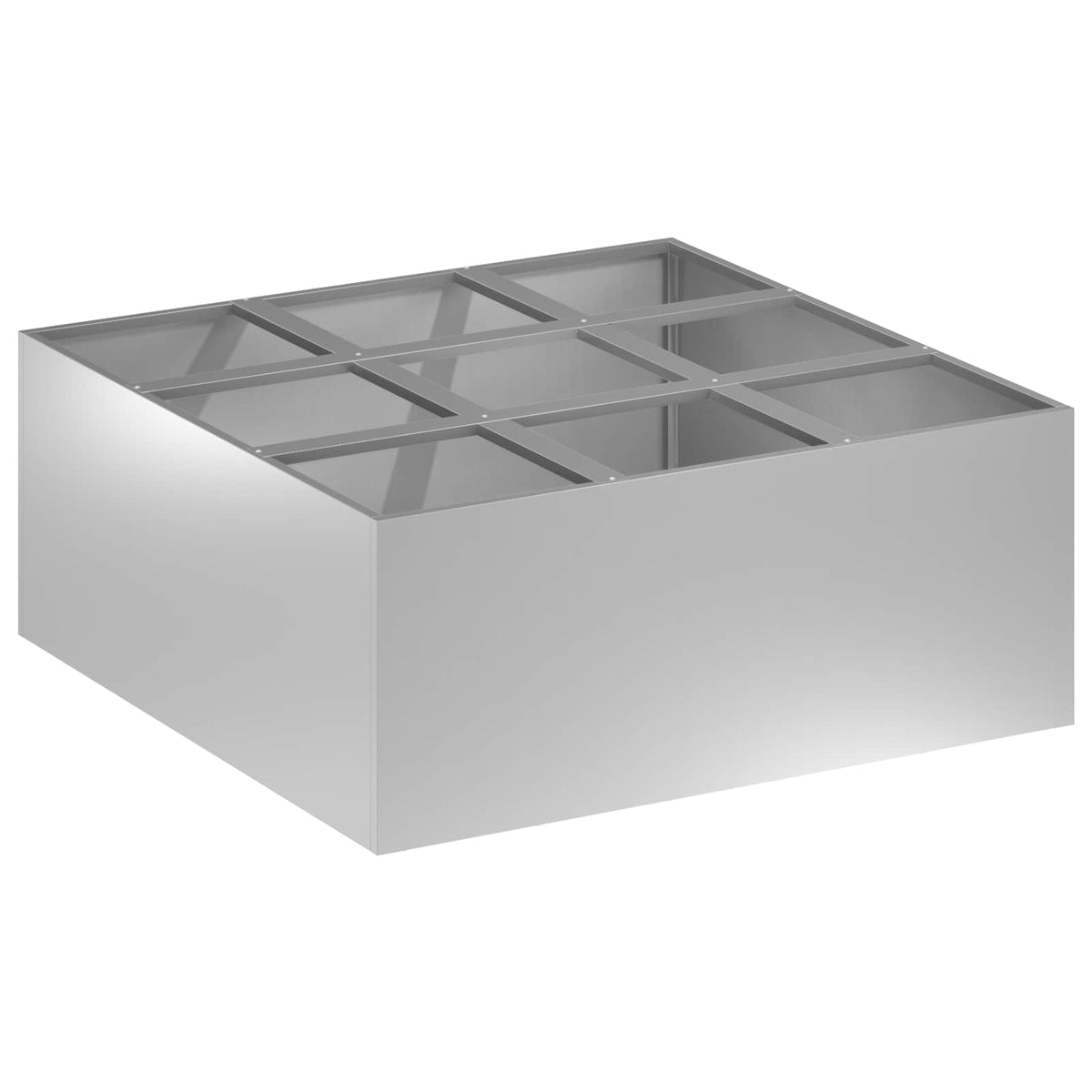 Macetero De Jardín Plateado 100 X 100 X 20 Cm Acero Galvanizado_0