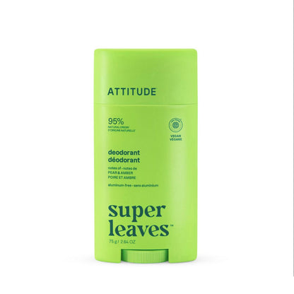 Super leaves Desodorante - Pera y ámbar twist and glide, Attitude, 75g