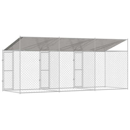 Jaula Para Perro Con Techo Plateado 600 X 200 X 256 Cm_5