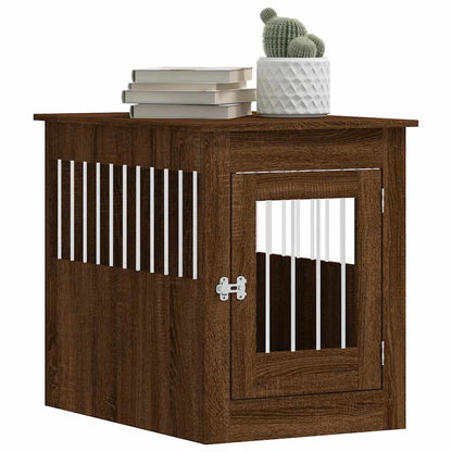 Jaula Para Perros Madera De Ingeniería Roble Marrón 55x80x68 Cm_3