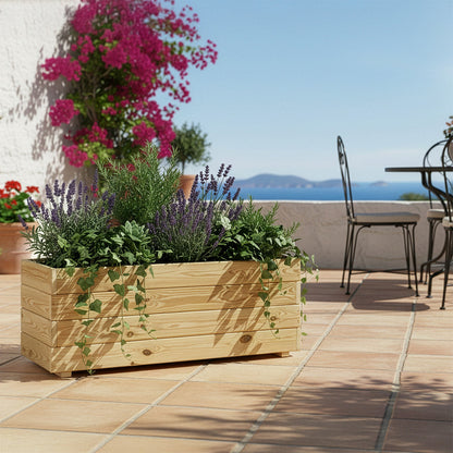 Jardinera Rectangular De Madera Tratada Para Exterior Ghio Hortalia 60x30x40 Cm_1