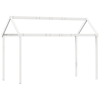 Techo De Cama Infantil Madera Maciza Blanco 207x95,5x159 Cm_0