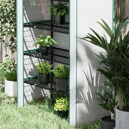 Outsunny Invernadero De Jardín De 5 Niveles Diseño Ensanchado 90x49x193cm Blanco_3
