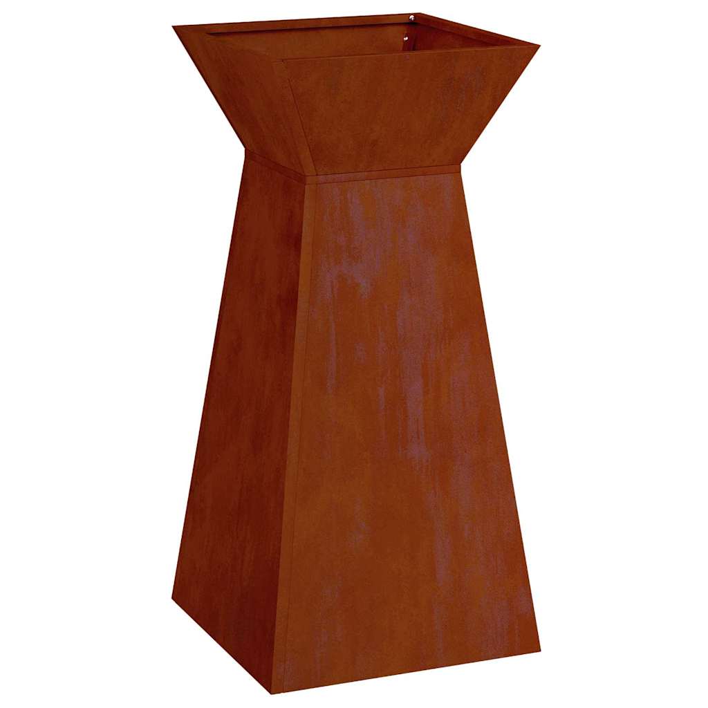 Maceta Pilar Oxidado 35 X 35 X 73 Cm Acero Oxidado_0