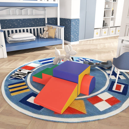 Homcom 4 Bloques De Espuma Para Niños Tapizados En Cuero Sintético 150x50x39 Cm_1