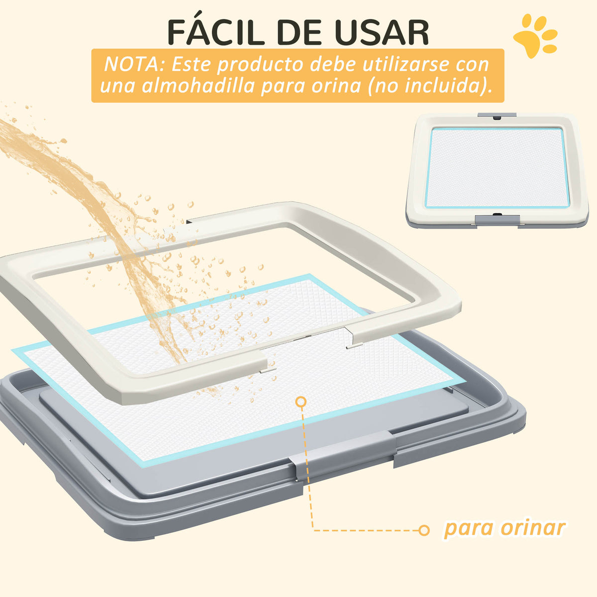 Pawhut Inodoro Para Perros Con Bandeja Para Exterior E Interior 63x48,5x6cm Gris_3