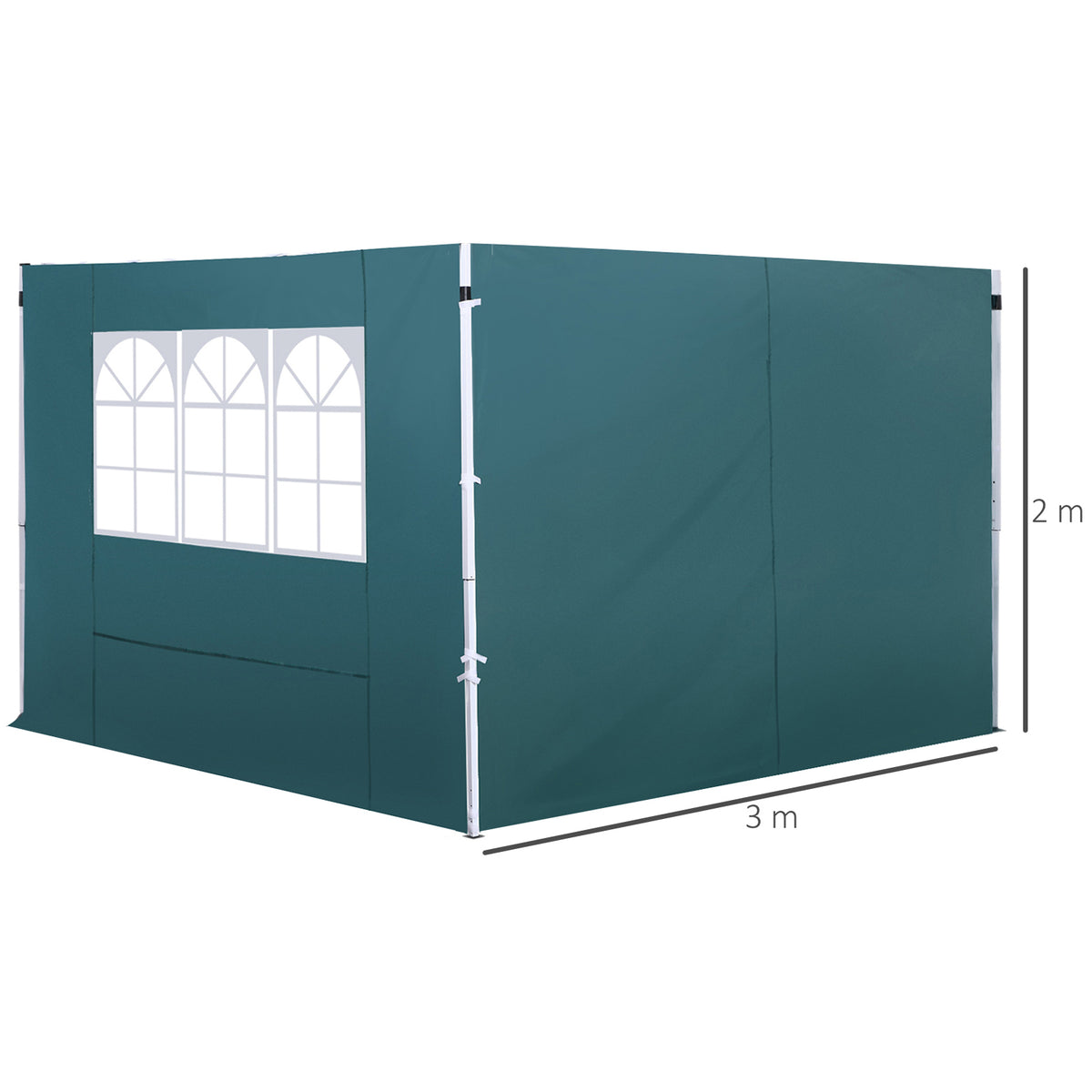 2 Paredes Parte Laterales De Carpa Plegable Outsunny Verde 300x200 Cm_2