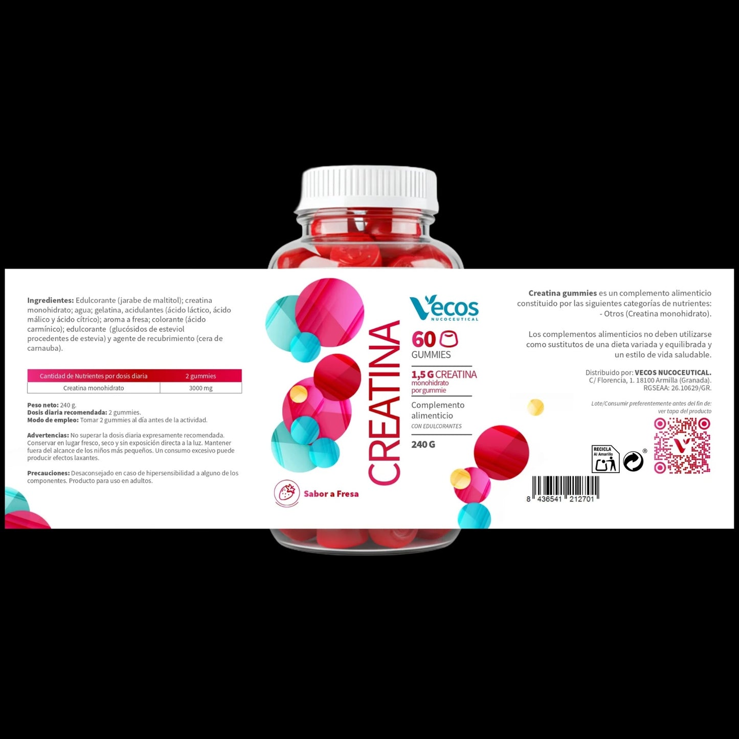 Creatina Vecos 60 gummies