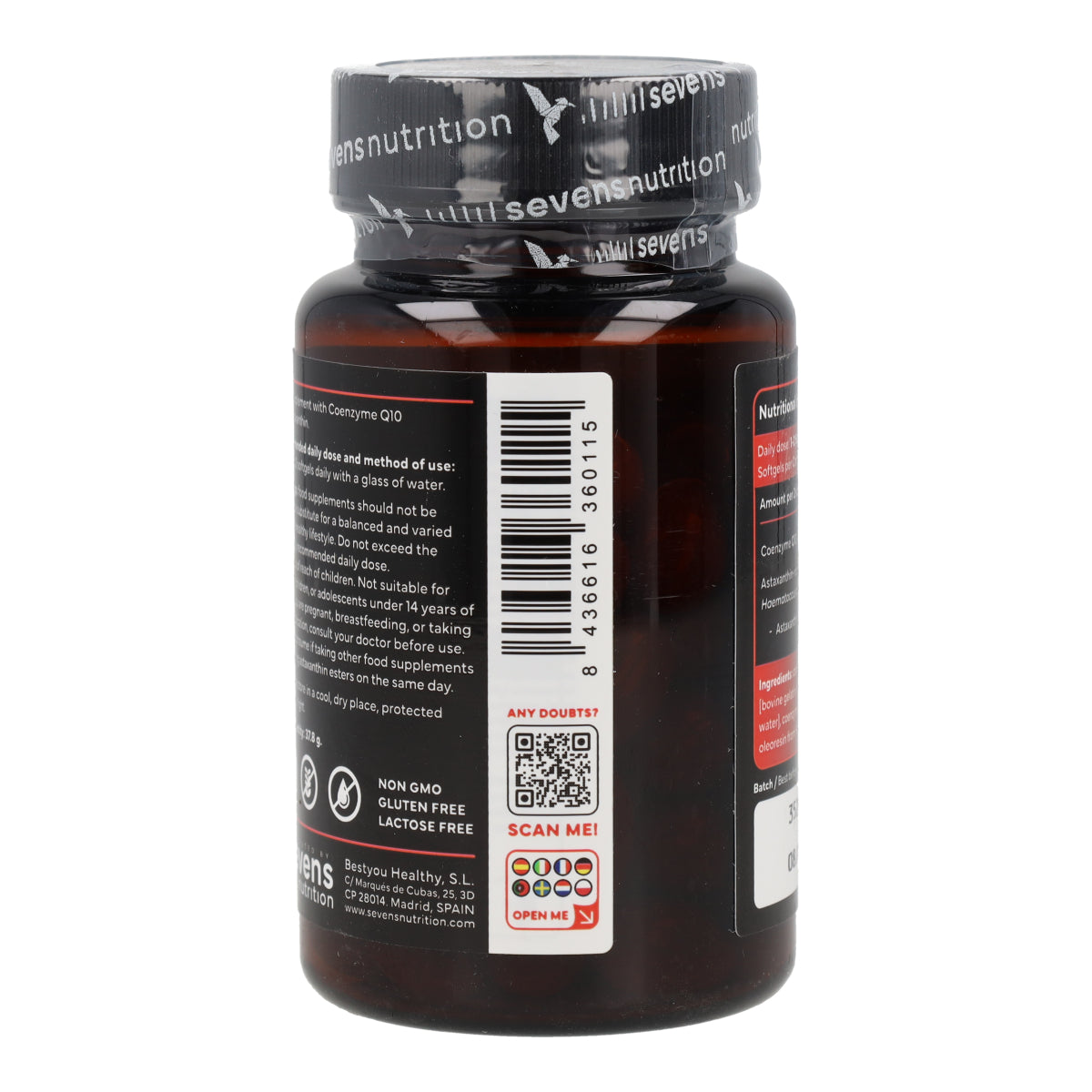 Astaxantina con CoQ10 Sevens Nutrition 60 cápsulas