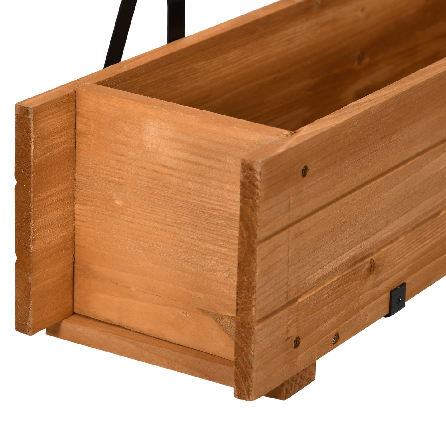 Outsunny Arriate De Madera De Suelo O Pared 2 Orificios De Drenaje 91x18x16,5 Cm_4