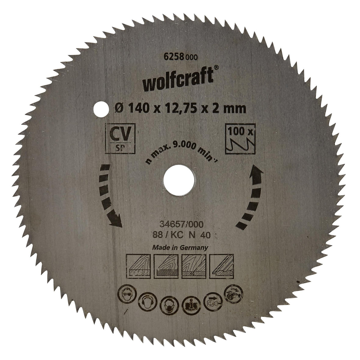 Discos de sierra circular cortes finos Wolfcraft 190 x 16 mm 100 dientes