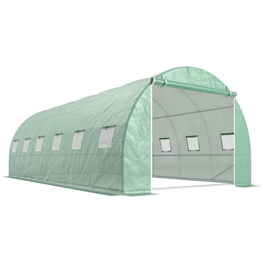 Outsunny Invernadero De Jardín 6x3x2 M Con 12 Ventanas Puerta Verde_0