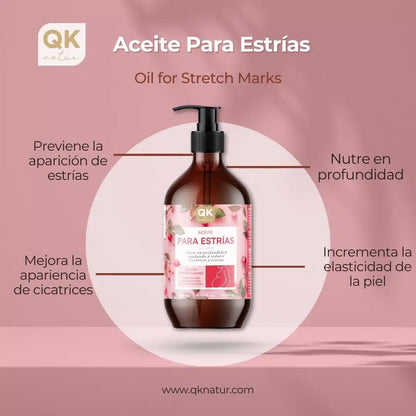 QKnatur - Aceite Antiestrías 250 Ml. Con Rosa Mosqueta - Ayuda A Reducir Y Prevenir La Apariencia De Cicatrices_2