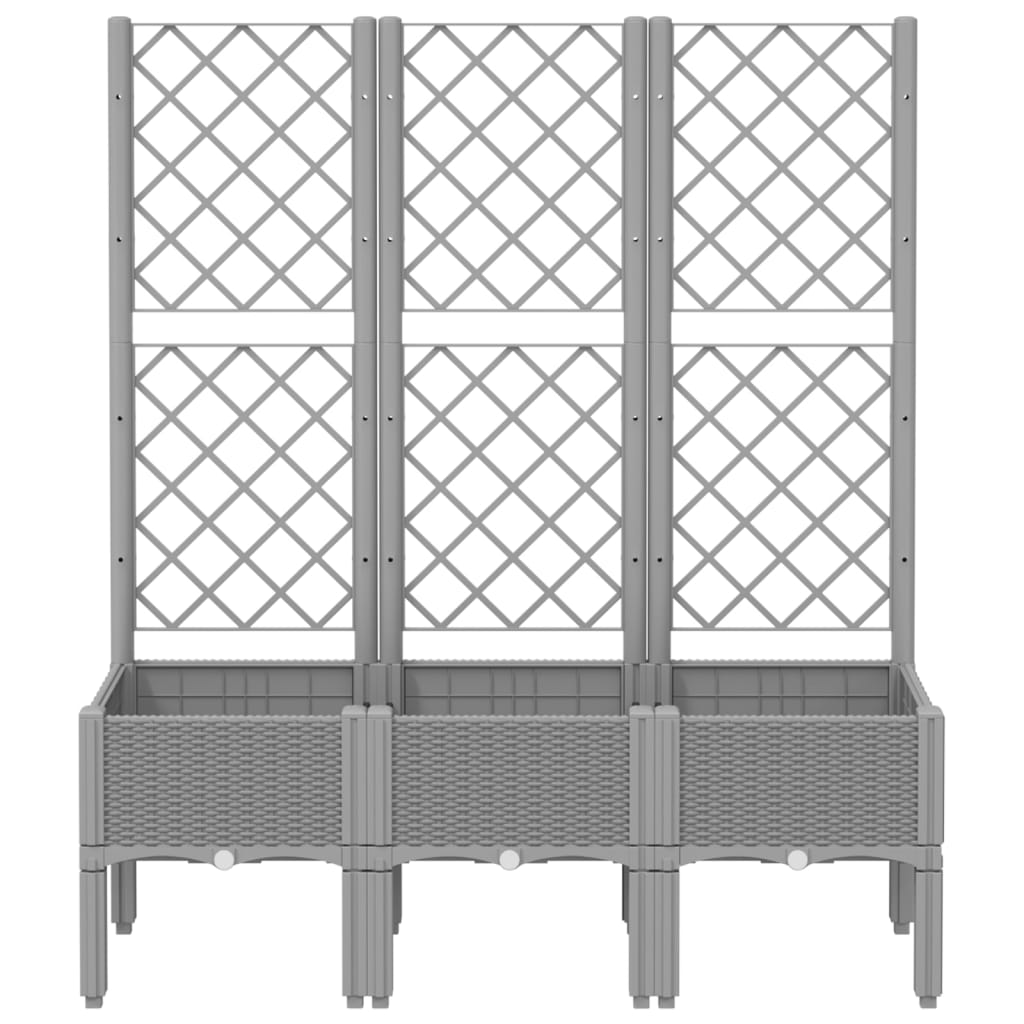 Jardinera Con Enrejado Pp Gris Claro 120x40x142 Cm_2
