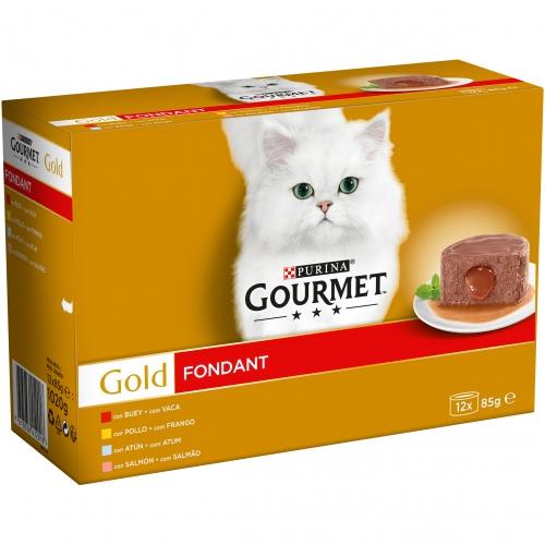 GOURMET GOLD Fondant Pollo,Buey,Atun,Salmon Multipack 12 x 85 g