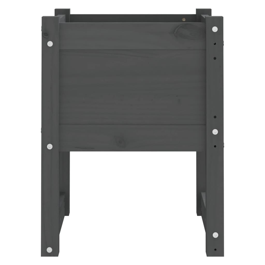 Jardinera De Madera Maciza De Pino Gris 40x40x52,5 Cm_3